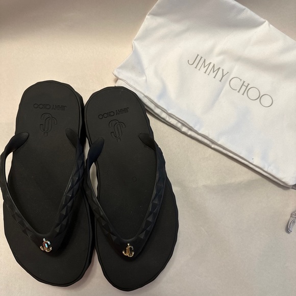 Jimmy Choo Women’s Diamond Flip-Flop Rubber Size EU 34 - Picture 2 of 8